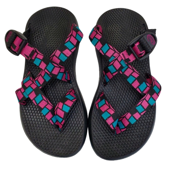 Chaco Tegu Sandals Cubit Pink Strappy Slip On Sport Sz 7 - Picture 4 of 14